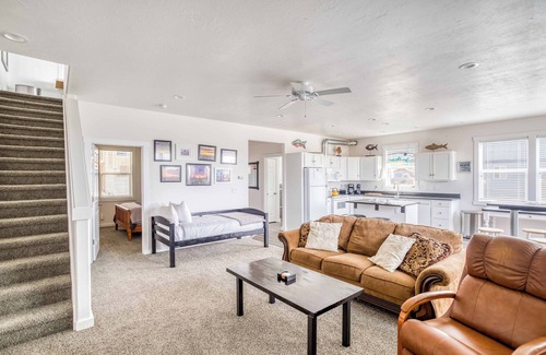 Pacific City House | Bright, Open Pacific City Home, Double Living Room, Fenced Side Yard, Fire Pit!