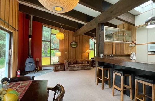 Hillside East House | Bright, private, rustic, large, vaulted ceiling home -acre+ wooded spacious lot