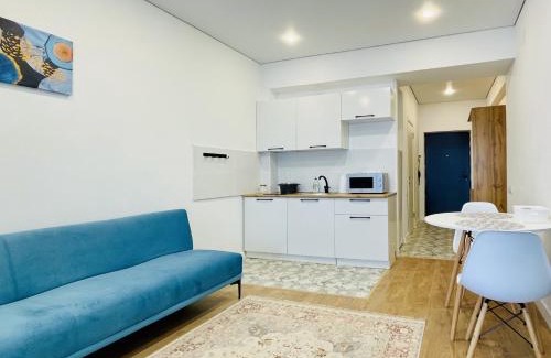 Almaty Apartment | Bright Studio with Mountain View
