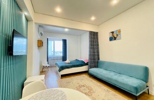 Almaty Apartment | Bright Studio with Mountain View