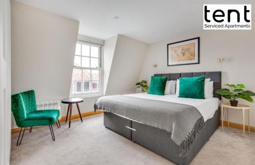 Runnymede Apartment | Bright, Stylish Two Bedroom Apt in Town Centre with Free Parking at Tent Serviced Apartments Chertsey