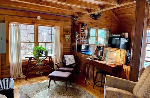 Hot Springs Cabin | Broadwing Farm Cabins -Pine Cabin- Hot Tub with Mineral Water