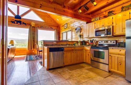 Sevierville Cabin | Cabin w/amazing views, sauna, pool & private hot tub + free attraction tickets