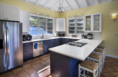 Estate Frenchman Bay Villa | CalypsoBlu - Beautiful views of Morningstar Beach and the cruise ships entering and leaving port!