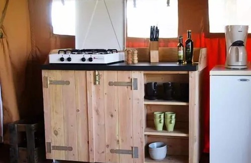 Brissac-Quince RV Rental | Camping de l'Etang* - Unusual Nature Comfort Lodge Tent 3 rooms 5 people Without sanitary facilities