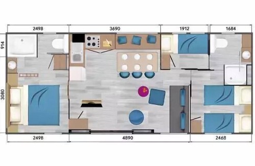 Cahagnolles House | Camping L'Escapade - Taos 4-room mobile home for 6 people with air conditioning