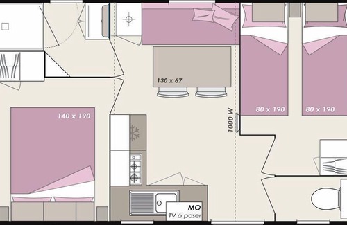 Marciac House | Campsite Du Lac *** - Mobil Home Confort Plus 3 Rooms 4 People