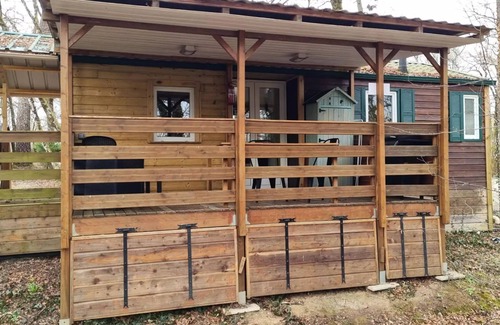 Peyrignac Ski Chalet | Campsite LA GARENNE * - 11 The cosy cabanon " YOU AND ME "2 pers. one bedroom TV and covered terrace 2 people