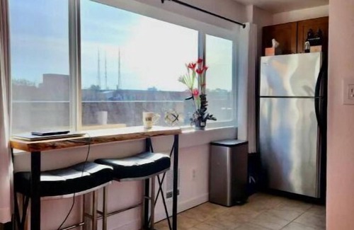 Broadway Apartment | Capitol Hill Top Floor view of the space needle