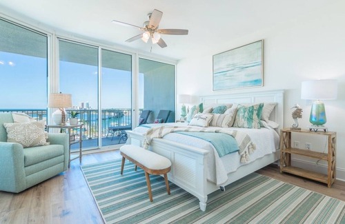Orange Beach East Condo | Caribe Resort - B building, views of Gulf, Bay & Perdido Pass. Newly Remodeled!