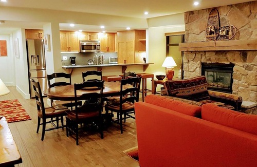 Whistler Village Condo | Carleton Lodge, with huge Mountain Facing Patio! Great property for families!