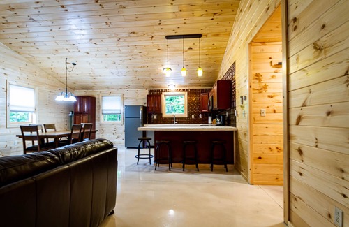 Romulus Cabin | Cayuga Lake Cabins, Gorgeous Log Cabin home, Cabin C, fire pit, dog friendly