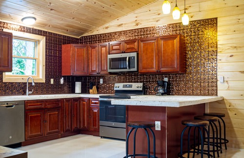 Romulus Cabin | Cayuga Lake Cabins, Gorgeous Log Cabin home, Cabin C, fire pit, dog friendly