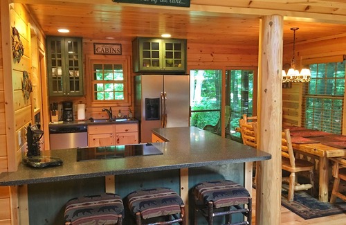 Saugatuck Cabin | Cedar Creek Lodge- Cozy Rustic Luxury Cabin- Kingfisher Cove