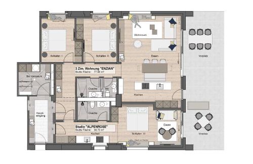 Saas Almagell Apartment | Chalet Wiesengrund EDELWEISS 6P