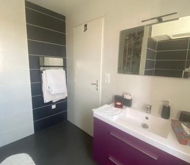 Bourges House | Chambre avec salle de bain privée à l étage dans ma maison