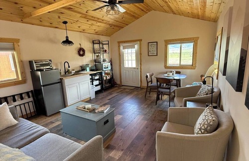 Whitehall Cabin | Charming cabin in serene Whitehall with WiFi, AC. bathroom, kitchen, BBQ, views