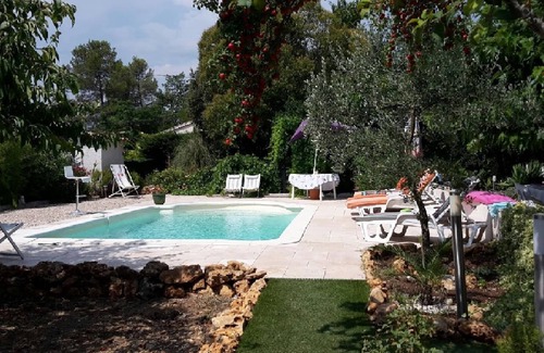 Tourrettes Villa | Charming garden level with 100% PRIVATE SWIMMING POOL and wooded garden