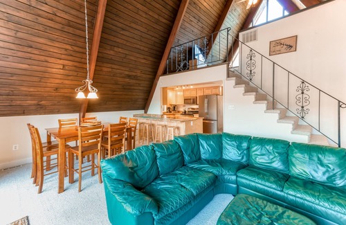 Bumpass House | Charming, lakefront A-frame with private dock, lakeside gazebo, spacious deck