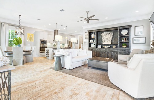 Santa Rosa Beach House | CHARMING Prominence 30A Home! Two Main Suites - Fenced Yard Golf Cart - Pets.