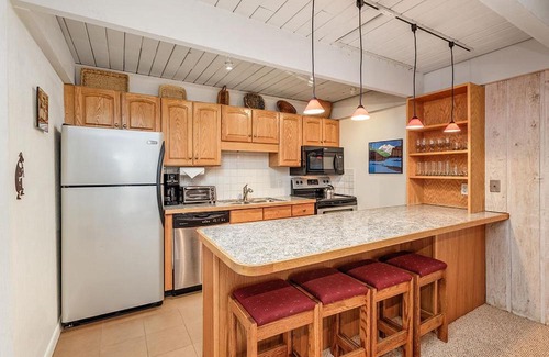 Aspen House | Chateau Blanc Unit 7, Downtown Condo with Deck, Views, & Wood-Burning Fireplace