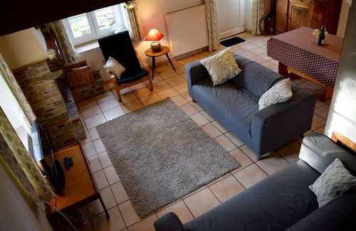 Saint-Nicolas-de-Pierrepont House | Chèvrefeuille - open plan 3 bedroom Stone Cottage on a farm, 8 minutes to beach
