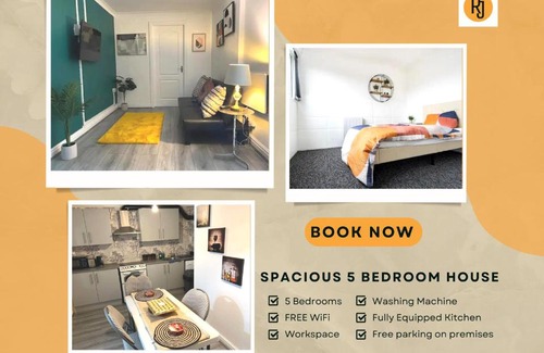 Castle Bromwich Apartment | Cheerful 5 Bedroom House - Sleeps 10 at Waveney Croft