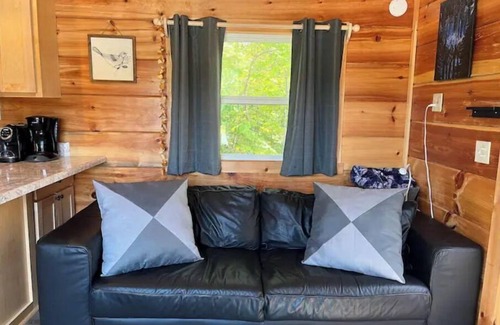 Mill Spring Cabin | Cheerful Cabin with Mountain View & Hot Tub