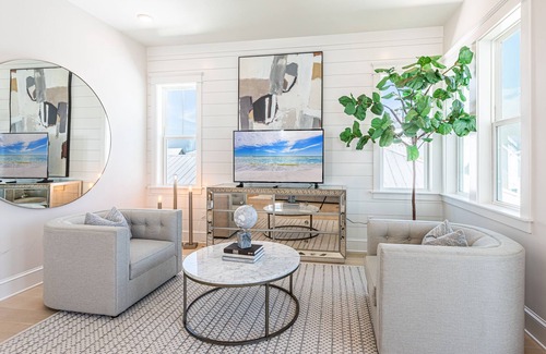 Santa Rosa Beach House | Chef's Kitchen ~ Community Pool ~ 6-Seat Golf Cart Included ~ Elevator