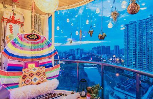 Chengdu City Centre Apartment | Chengdu Liaofan Design B&B Wuhou Temple Jinli Kuanzhai Alley 1 Bedroom 1 Living Room River View King Room Private Simple Design Style Independent Space Suite