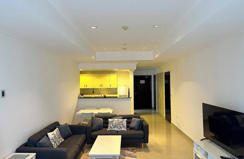 Doha Apartment | Chic 1-bedroom apartment with AC, fitness room, WiFi in enchanting Doha