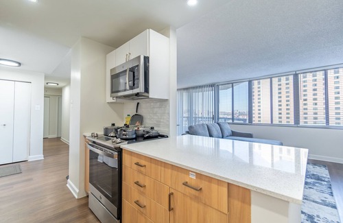 Pentagon City Condo | Chic Highrise 2BR King Bed Deluxe Escape Pool l GYM l Balcony Near DC/Metro/Mall