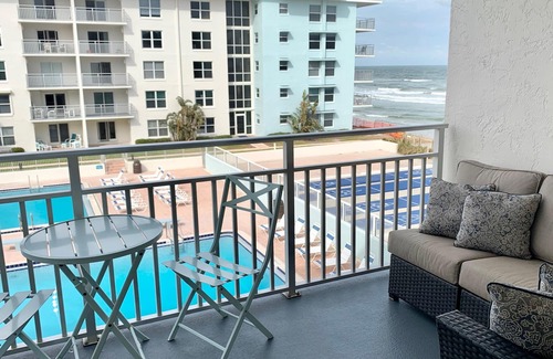 New Smyrna Beach Condo | Chic Ocean/Pool View 2/2 Condo in New Smyrna Beach!
