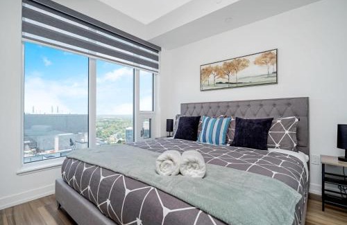 Kitchener Apartment | City View 1BR Condo - King Bed & Private Balcony