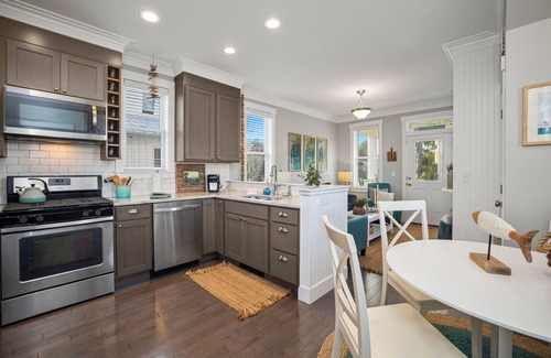 Seabrook House | Coastal Cottage w/Private Hot Tub + Indoor/Outdoor Fireplace + EV Charger