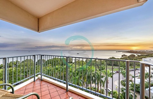 Darwin City Centre Apartment | Coastal Splendor Seaview Pool Balcony Dining