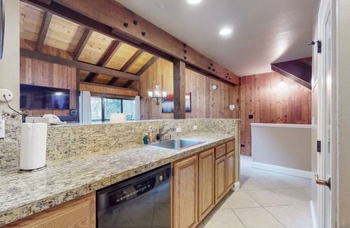 South Lake Tahoe House | Come home to an airy escape with a stone fireplace near Ski Run Marina/Heavenly