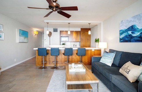 Kihei Condo | COMPLETELY REMODELED Sugar Beach Oceanfront Penthouse Sunset & Ocean View