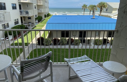 New Smyrna Beach Condo | Condo Upgrades! Great Ocean View! Family friendly non drive beach! Kiddos safe