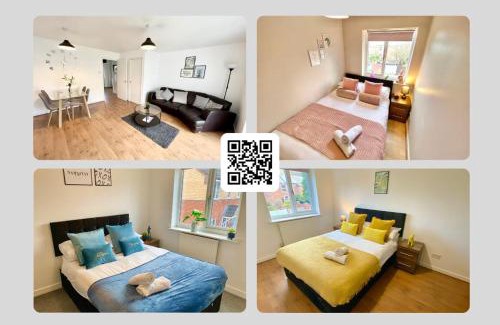 Salford Apartment | Convenient Manchester city centre 3BD with free parking