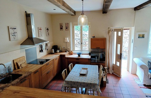 Roquebrun House | Cosy rural 3 bed stone cottage with terrace within walking distance of the river