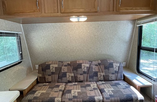Campbellsport RV Rental | Cozy and Quiet Camper at Camp Northern Lights!