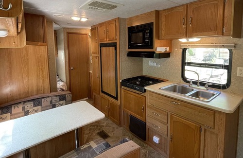 Campbellsport RV Rental | Cozy and Quiet Camper at Camp Northern Lights!
