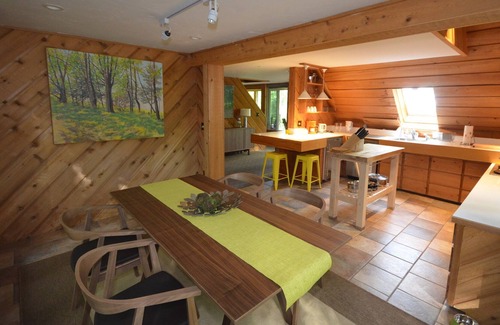 Suttons Bay Cabin | Cozy cottage high in the trees. Walk to the beach. Small dog considered.