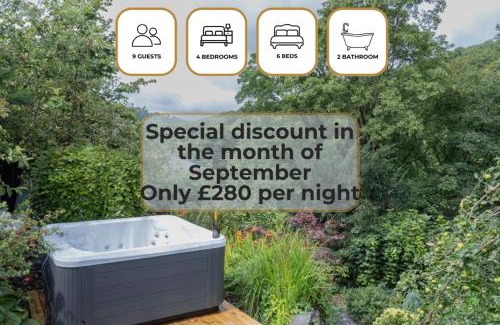 Llangollen House | Cozy fireplace next to River Dee, Hot tub Escape 4BR House Llangollen