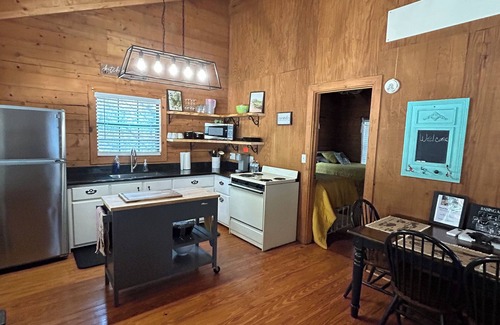 Concan Cabin | Cozy Log Cabin called Buffalo Horizon. Sleeps 4. Close to Frio River