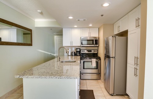 Panama City Beach Condo | Cozy luxury ON the beach - steps to the sand, sunsets from balcony; w/BEACH SVC