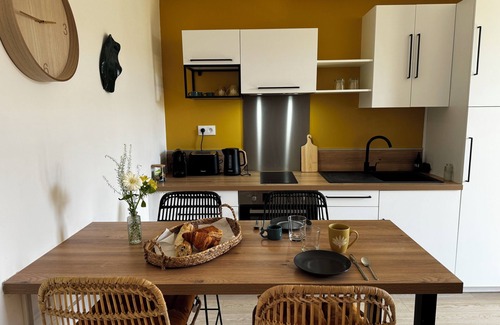 Centre Ville Apartment | Cozy Niort Yellow Pink 2-room apartment with balcony