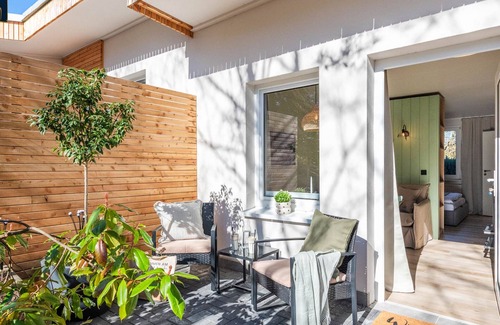 Benz Apartment | Cozy vacation bungalow with inviting terrace in idyllic Benz