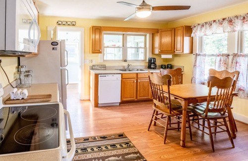 Bryson City Cottage | Creekside Cabin with Free WiFi, Firepit, Full Kitchen, & Private W/D - Dogs OK